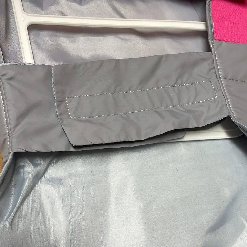 Pink and gray rain jacket
